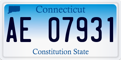 CT license plate AE07931