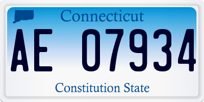 CT license plate AE07934