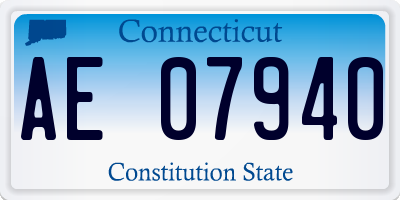 CT license plate AE07940