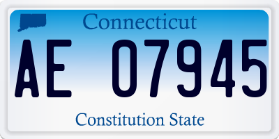 CT license plate AE07945