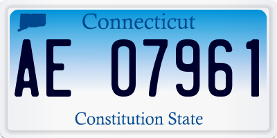 CT license plate AE07961