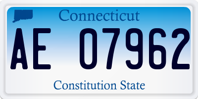 CT license plate AE07962