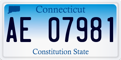 CT license plate AE07981