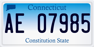 CT license plate AE07985