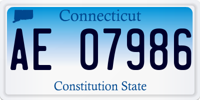 CT license plate AE07986