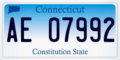 CT license plate AE07992