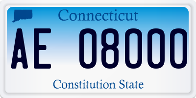 CT license plate AE08000