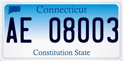 CT license plate AE08003