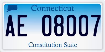 CT license plate AE08007