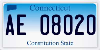 CT license plate AE08020
