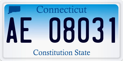CT license plate AE08031