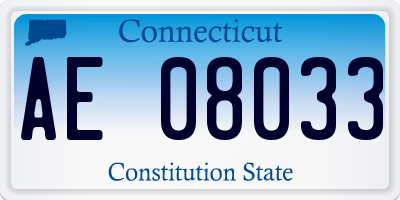 CT license plate AE08033