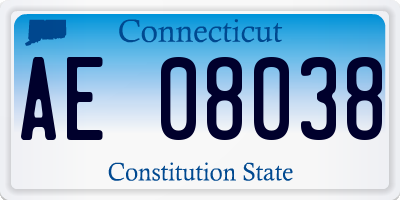 CT license plate AE08038