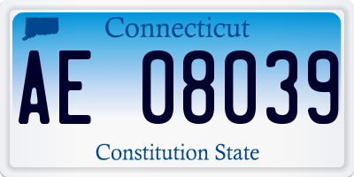 CT license plate AE08039
