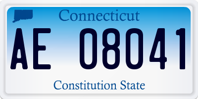 CT license plate AE08041