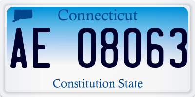 CT license plate AE08063