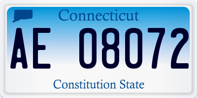 CT license plate AE08072