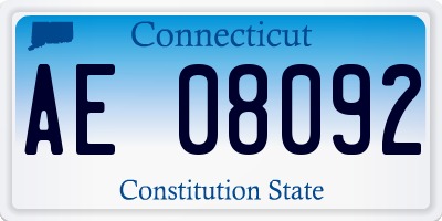 CT license plate AE08092