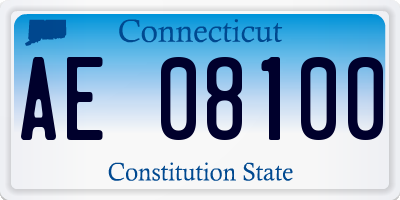 CT license plate AE08100