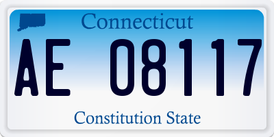 CT license plate AE08117