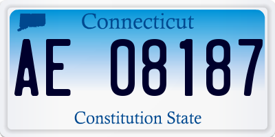 CT license plate AE08187