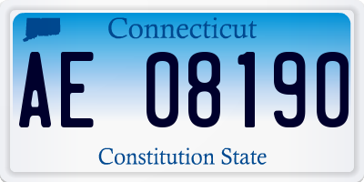 CT license plate AE08190
