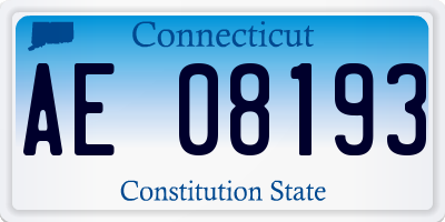 CT license plate AE08193
