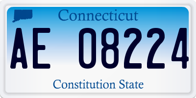CT license plate AE08224