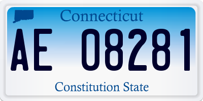 CT license plate AE08281