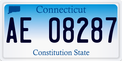 CT license plate AE08287