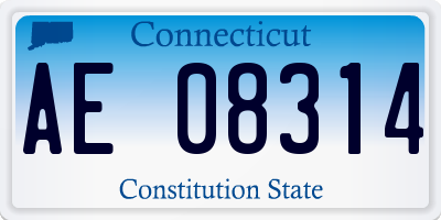 CT license plate AE08314