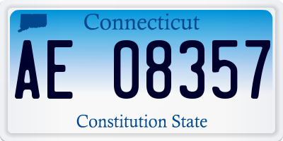 CT license plate AE08357