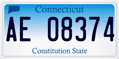 CT license plate AE08374