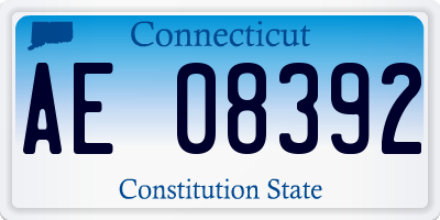 CT license plate AE08392