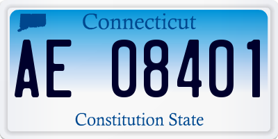 CT license plate AE08401