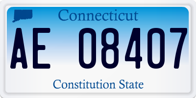 CT license plate AE08407