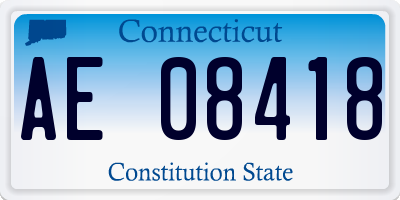 CT license plate AE08418