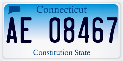 CT license plate AE08467