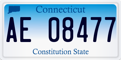 CT license plate AE08477