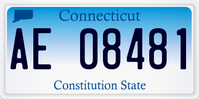 CT license plate AE08481