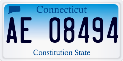 CT license plate AE08494