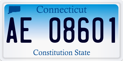 CT license plate AE08601