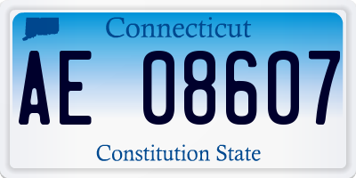 CT license plate AE08607
