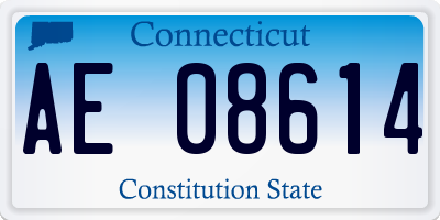 CT license plate AE08614