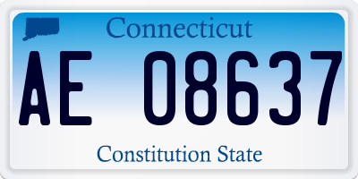 CT license plate AE08637
