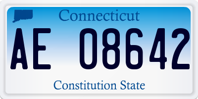 CT license plate AE08642