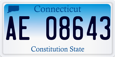 CT license plate AE08643