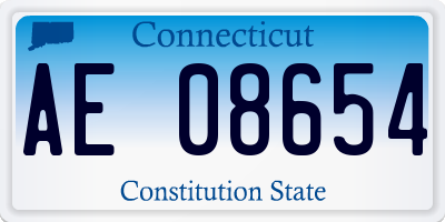 CT license plate AE08654
