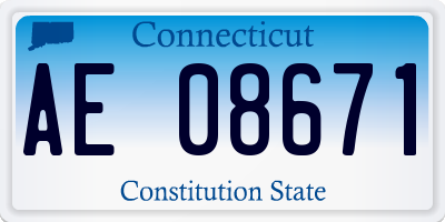 CT license plate AE08671