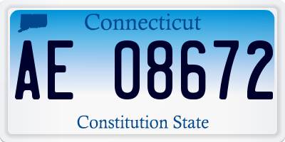 CT license plate AE08672